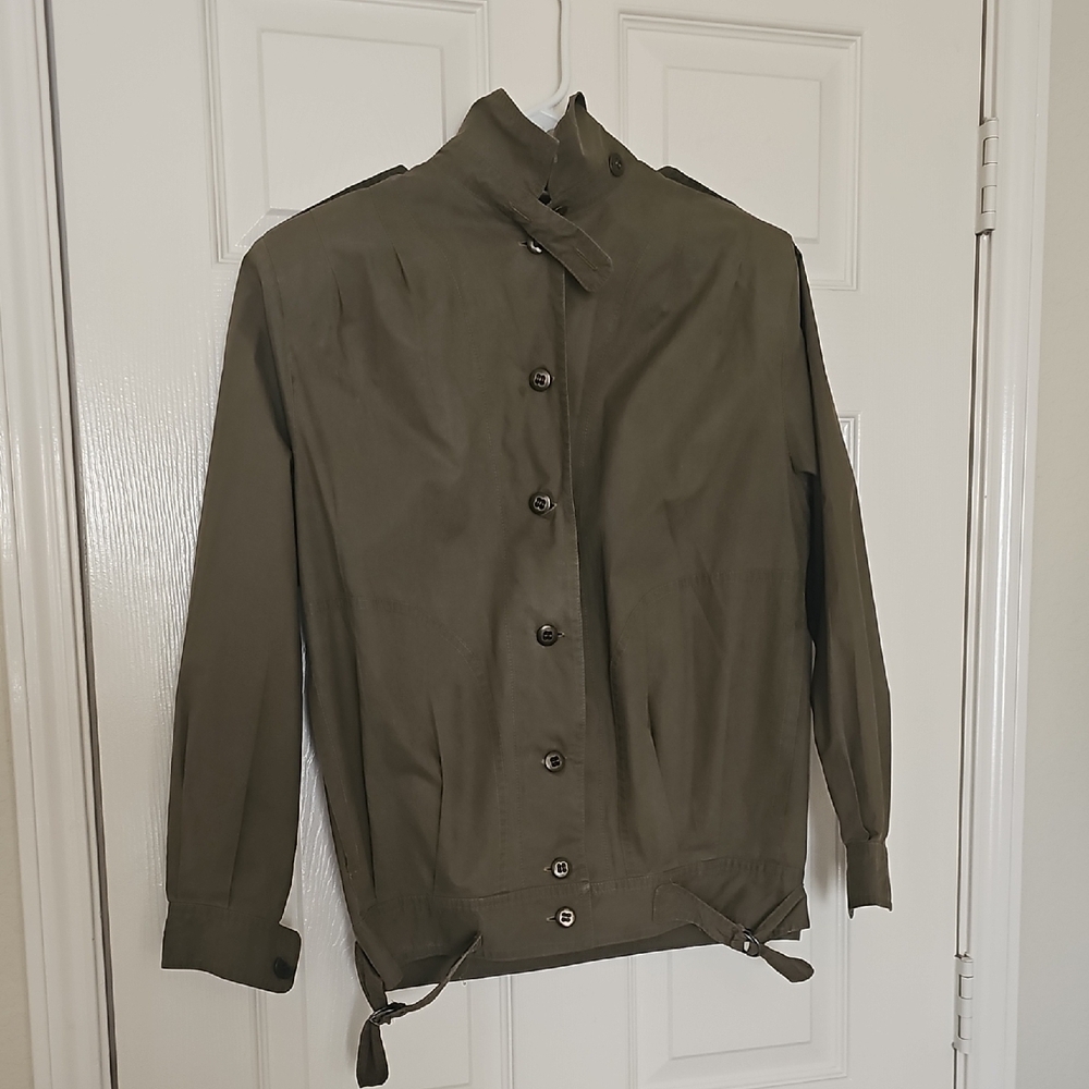 Vintage 80's Norman Todd CA Military Utility Jacket Olive Green Medium - Picture 10 of 13